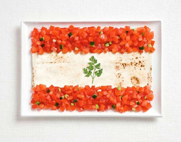 用食物组成的各国国旗 边学知识边享美味--置顶表情